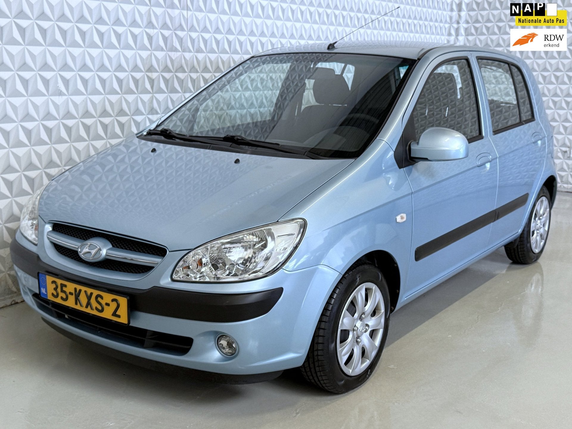 Hyundai Getz 1.4i van 1e EIGENARESSE *UNIEK!* / 14.000km (20, Auto's, Hyundai, Dealer onderhouden, 450 kg, 4 cilinders, Blauw