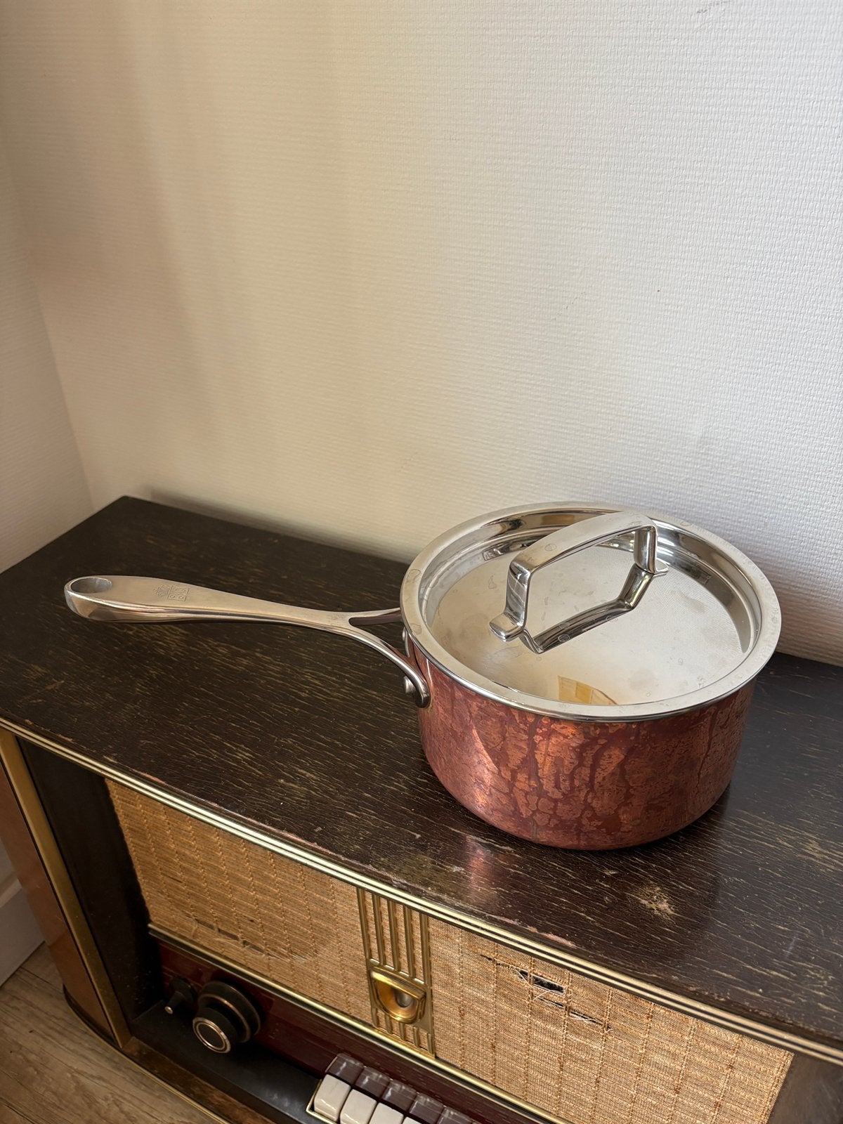 BK New Vintage Copper steelpan met deksel (16cm), Met deksel, BK, Ophalen of Verzenden, Kookpan