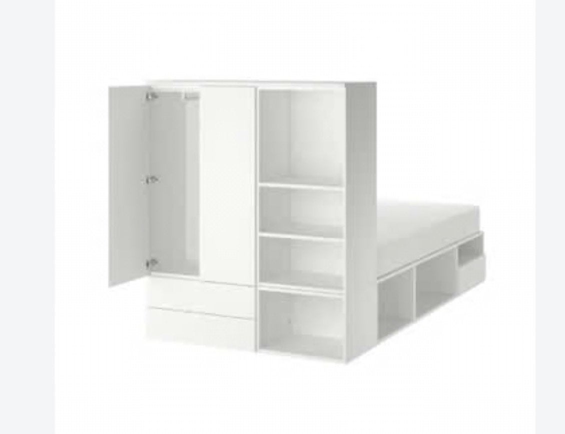 Ikea Platsa bedframe ( 140 breed) en kledingkast, Ophalen, Gebruikt, 100 tot 150 cm, 150 tot 200 cm