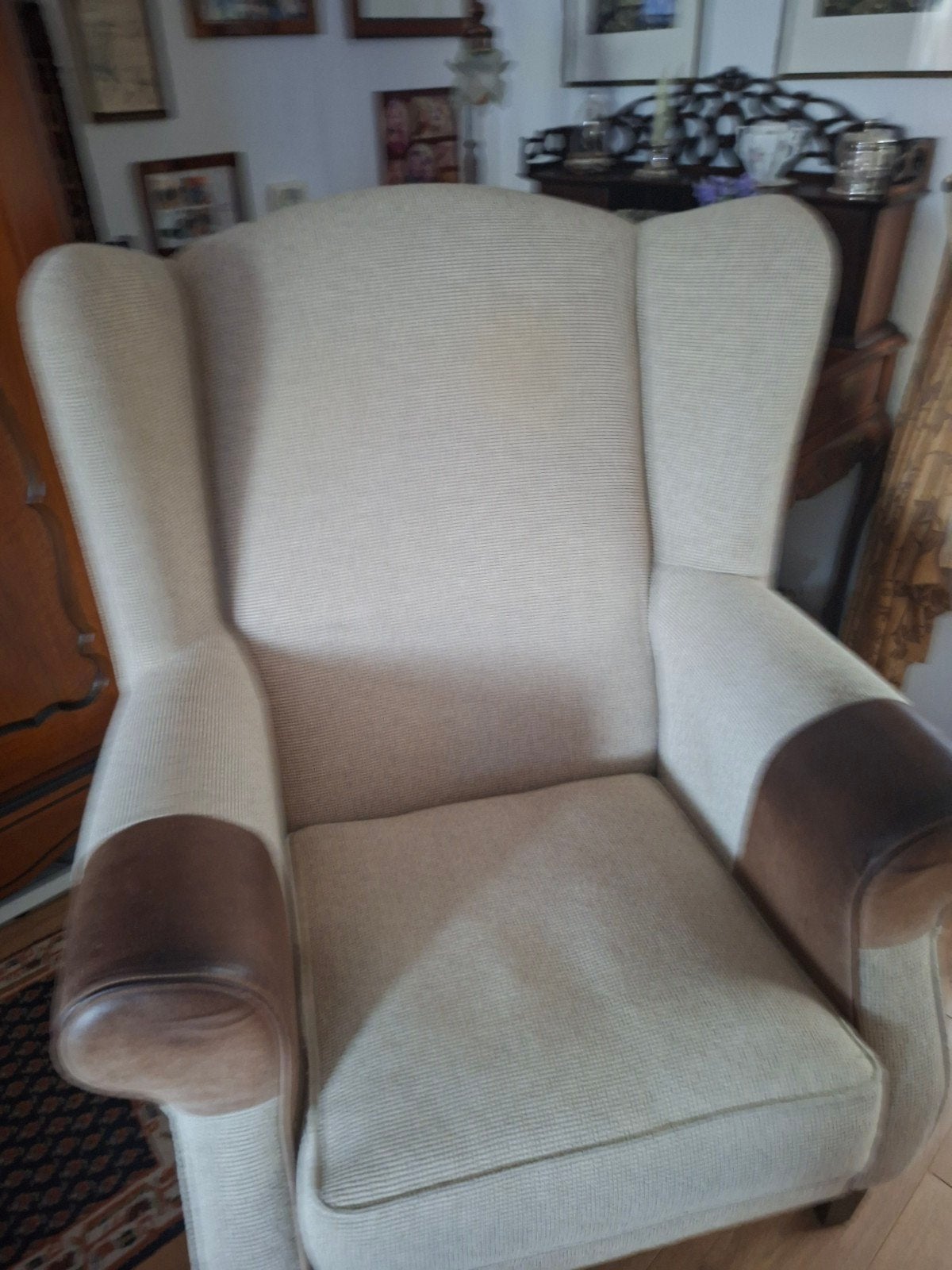 mooie grote stoel Gratis, Huis en Inrichting, Fauteuils, Ophalen, Zo goed als nieuw, 75 tot 100 cm, 50 tot 75 cm