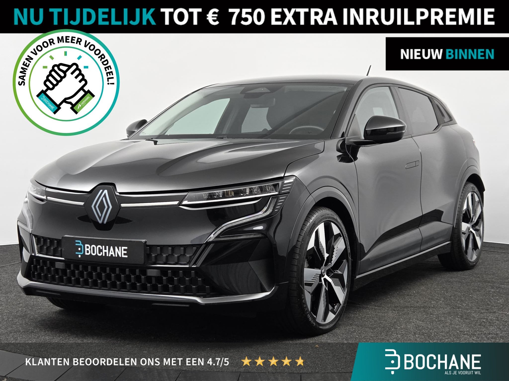Renault Megane E-Tech EV60 220pk Optimum Charge Equilibre |, Stof, Huisgarantie, Met garantie (alle), Zwart