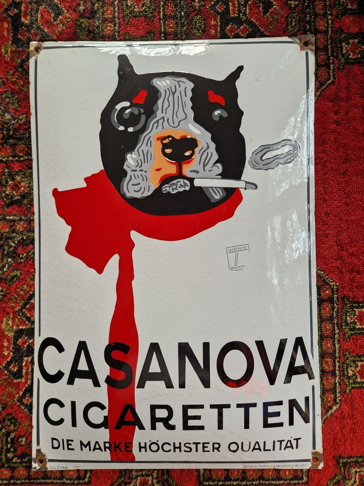 Casanova Cigaretten emaillebord, Ophalen of Verzenden