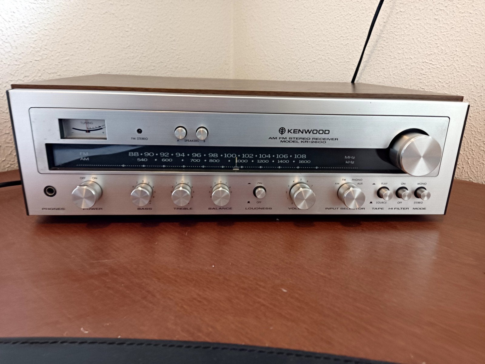 Vintage reciever Kenwood KR 2600, Audio, Tv en Foto, Versterkers en Receivers, Ophalen, Gebruikt, Minder dan 60 watt, Overige merken