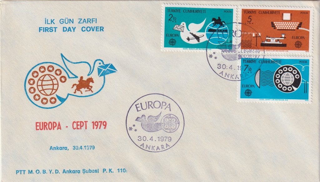 Turkije.1979 EUROPA Post Telecom Telefoon morse S129, Postzegels en Munten, Verzenden, Onbeschreven, Europa