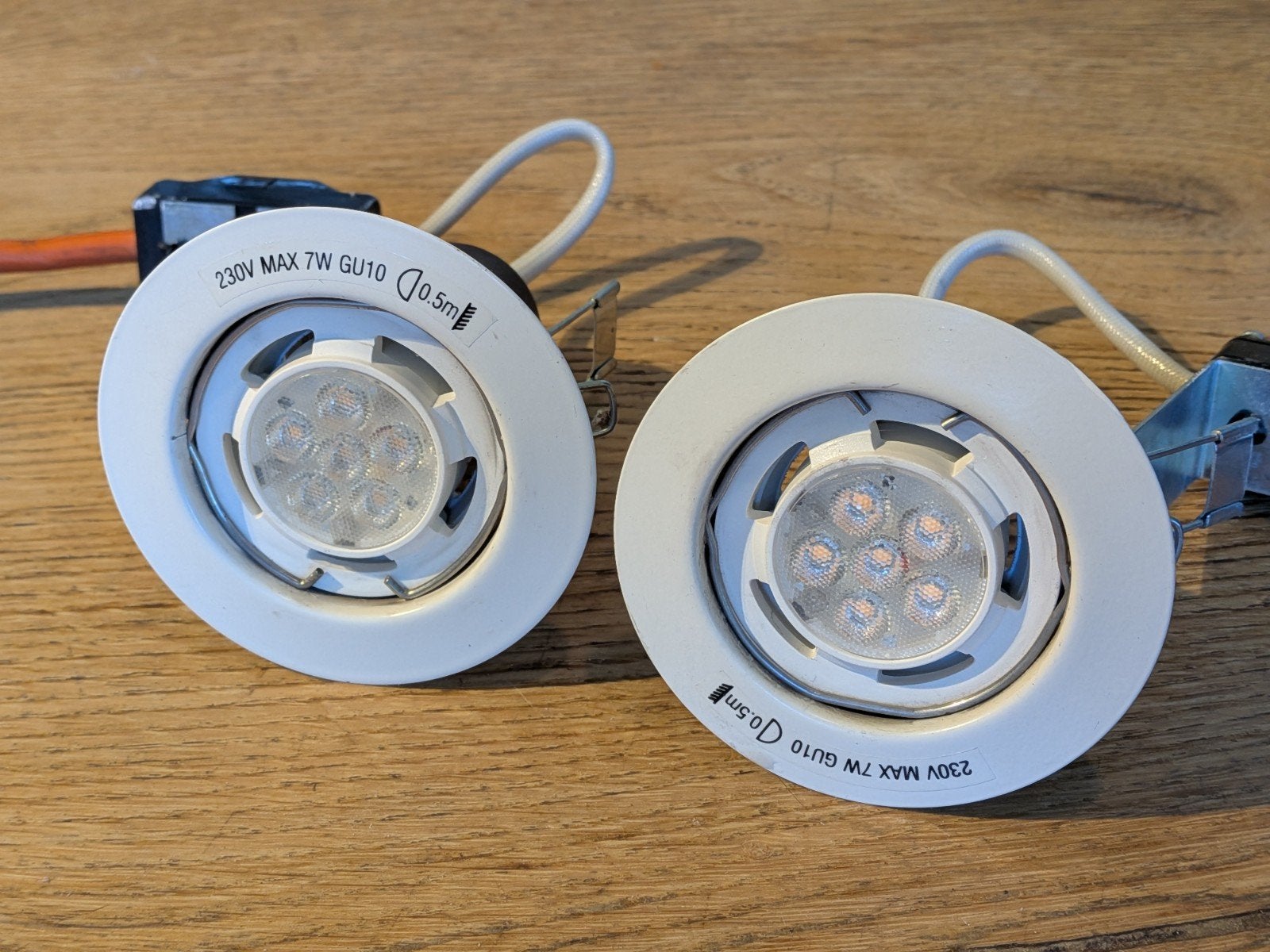 2 Massive inbouwspots voor een zak drop, GU10, Overige merken, Ophalen of Verzenden, LED