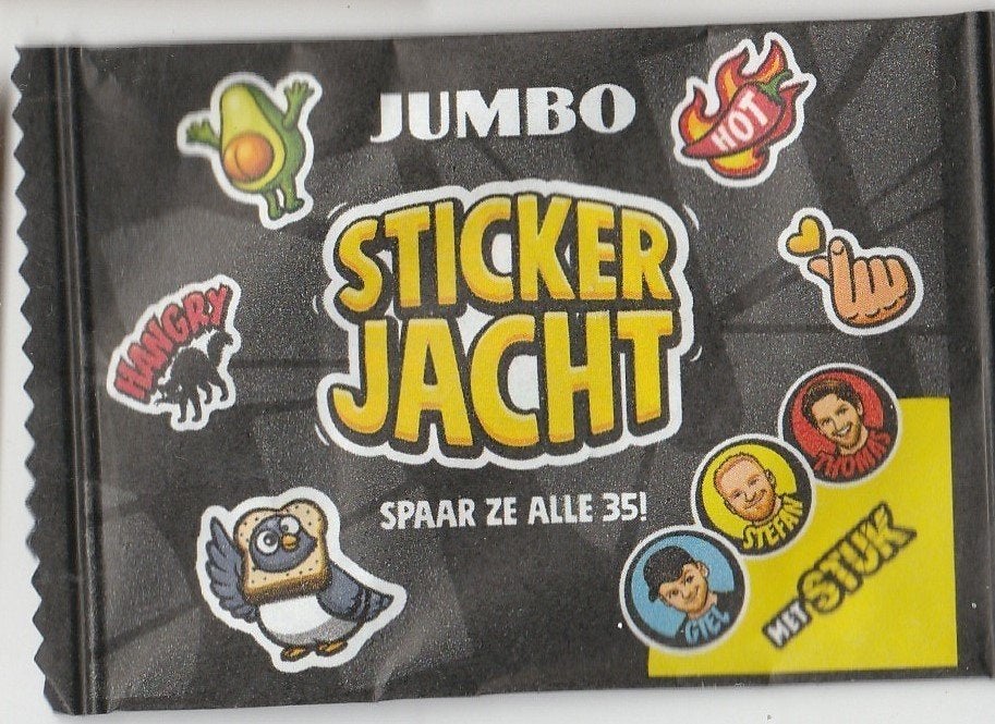 JUMBO sticker jacht - 8 x ongeopend - STUK TV - Giel Stefan, Jumbo, Ophalen of Verzenden