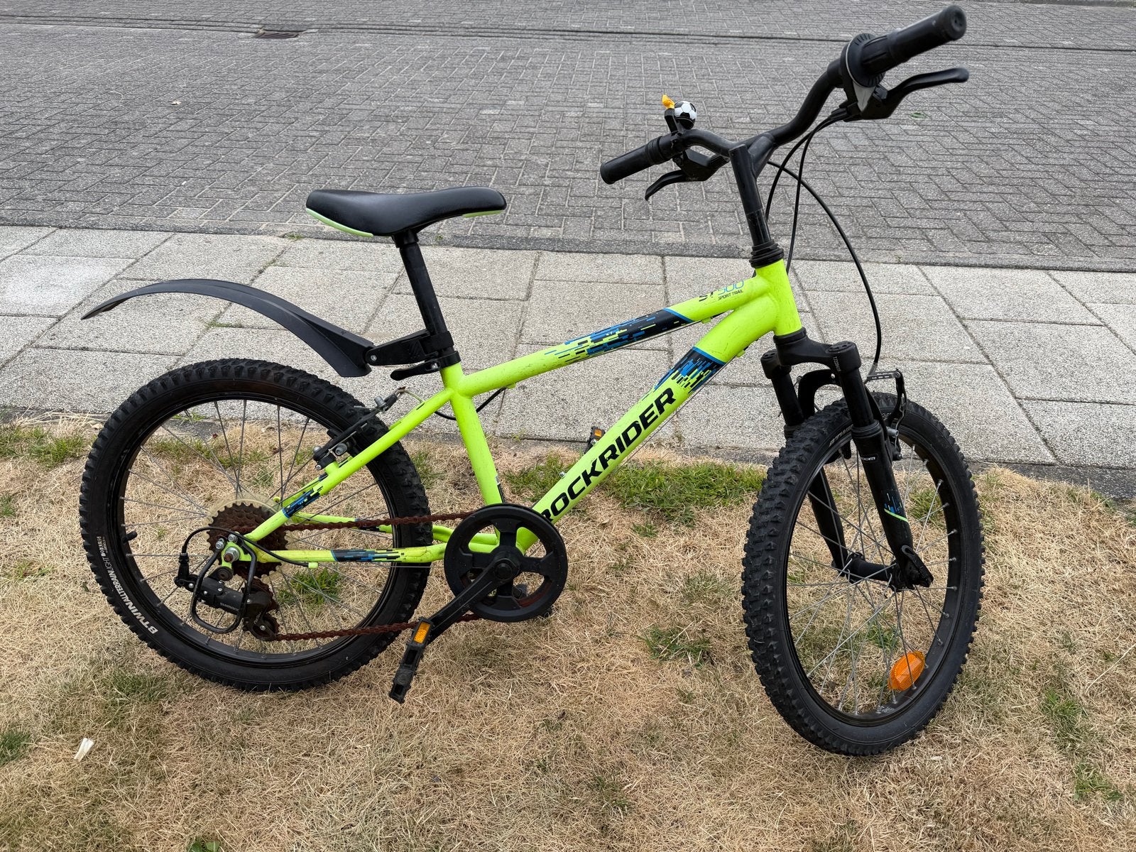 Rockrider ST 500 Kinderfiets 20 inch - Neon Geel, Ophalen, Gebruikt, Velgrem, 16 tot 20 inch