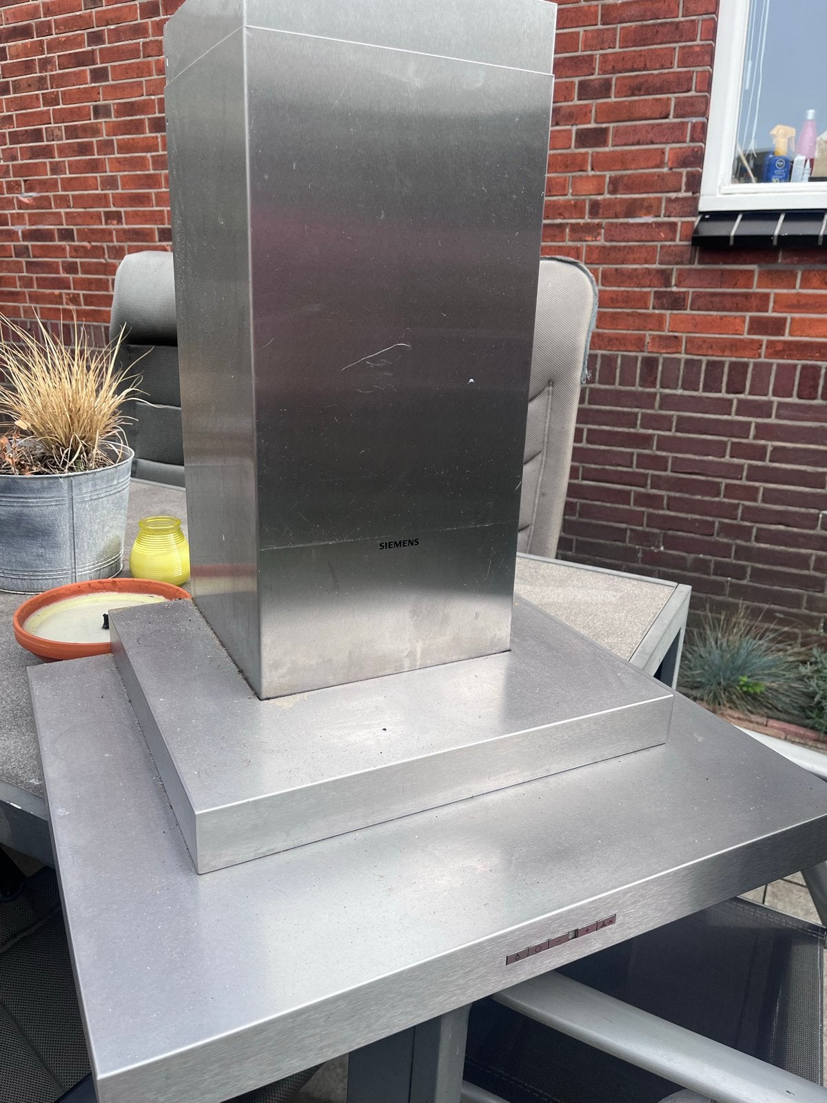 Siemens afzuigkap 60cm - Gebruikt, verlichting defect, Ophalen of Verzenden, Gebruikt, Vrijstaand, Wandschouwkap