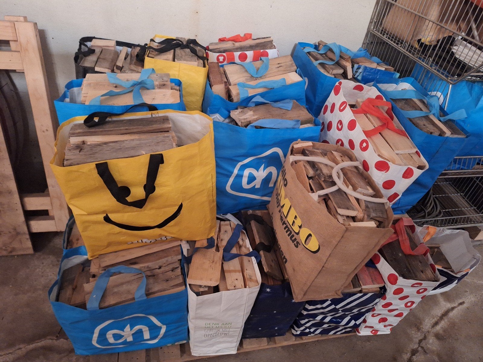 Aanmaakhout, brandhout (excl.tas), Minder dan 3 m³, Ophalen