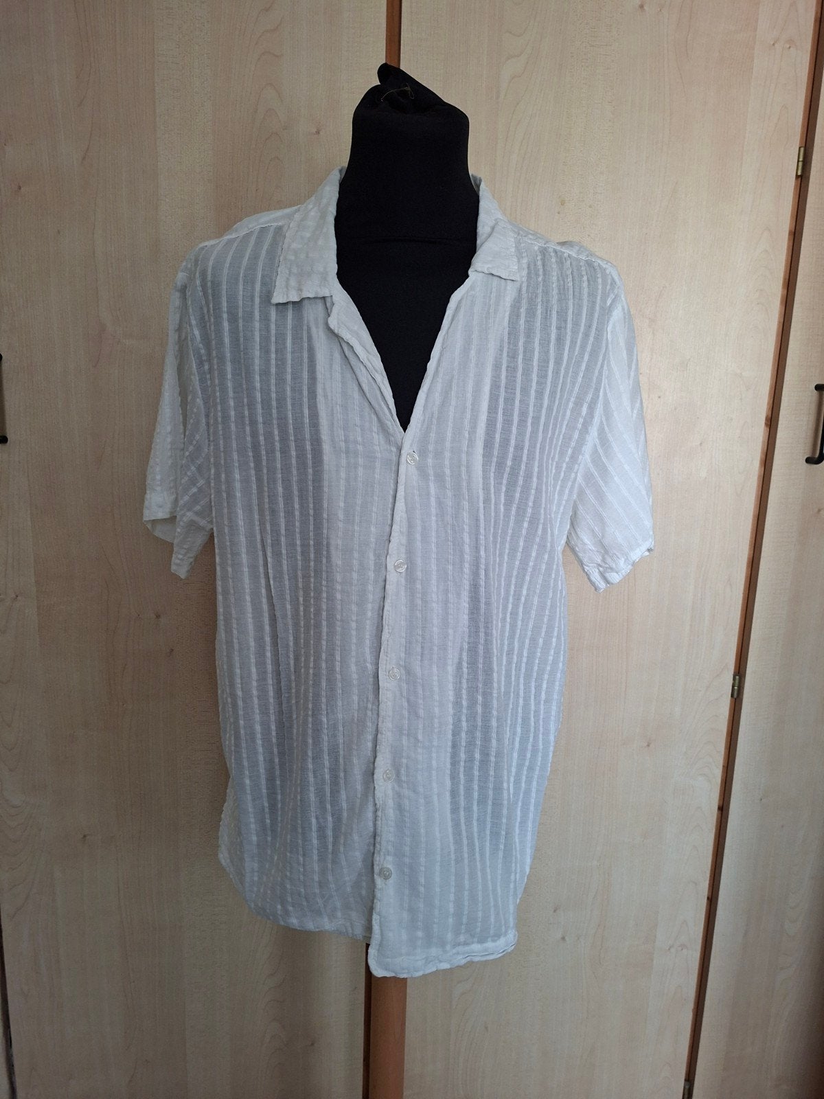 Ibiza Blouse Linnen Katoen Maat L, Kleding | Heren, Overhemden, Wit, Ophalen of Verzenden, Zo goed als nieuw, Ibiza