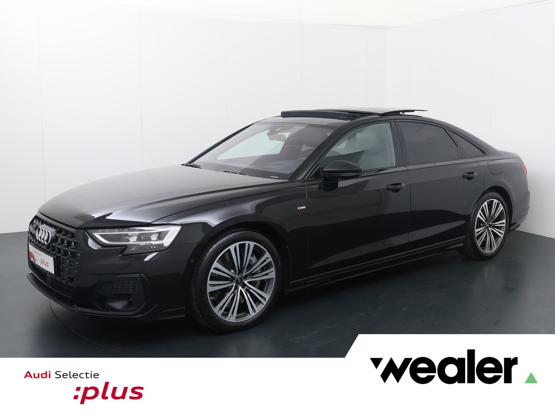 Audi A8 60 TFSI e quattro | 462 PK | SoH % | Panoramadak | 3, Auto's, Gebruikt, 2995 cc, Zwart, Bedrijf