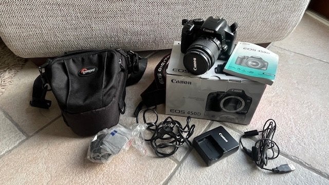 Canon camera EOS 450 D Spiegelreflexcamera compleet, inclusi, Ophalen of Verzenden, Gebruikt, Canon, Geen optische zoom