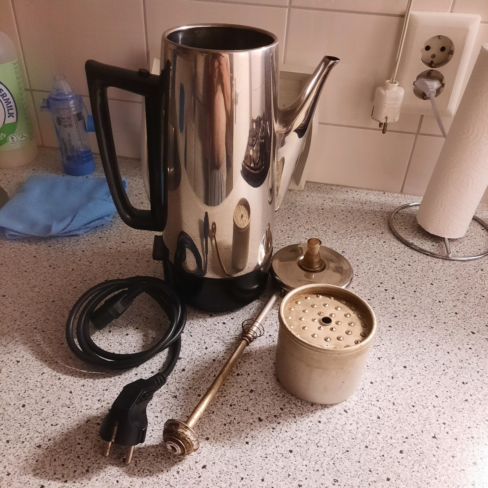 Mooie koffie percolator, Ophalen of Verzenden, Zo goed als nieuw, Koffiemachine