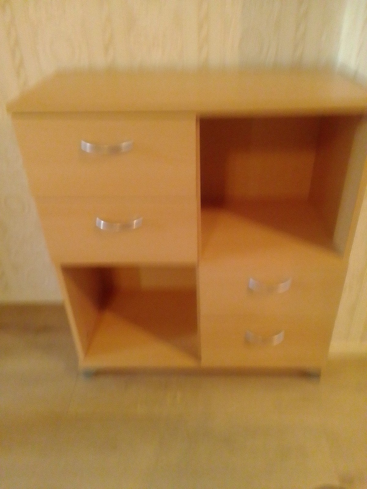 Houten ladekast met open vakken, Huis en Inrichting, Ophalen, Gebruikt, 100 tot 150 cm, 50 tot 100 cm