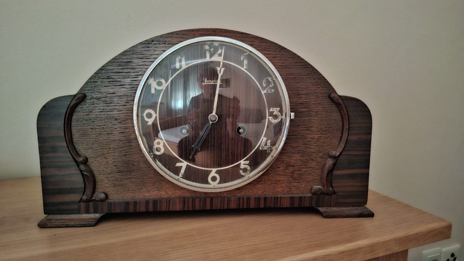 Antieke Junghans Pendule Klok met Sleutel, Ophalen