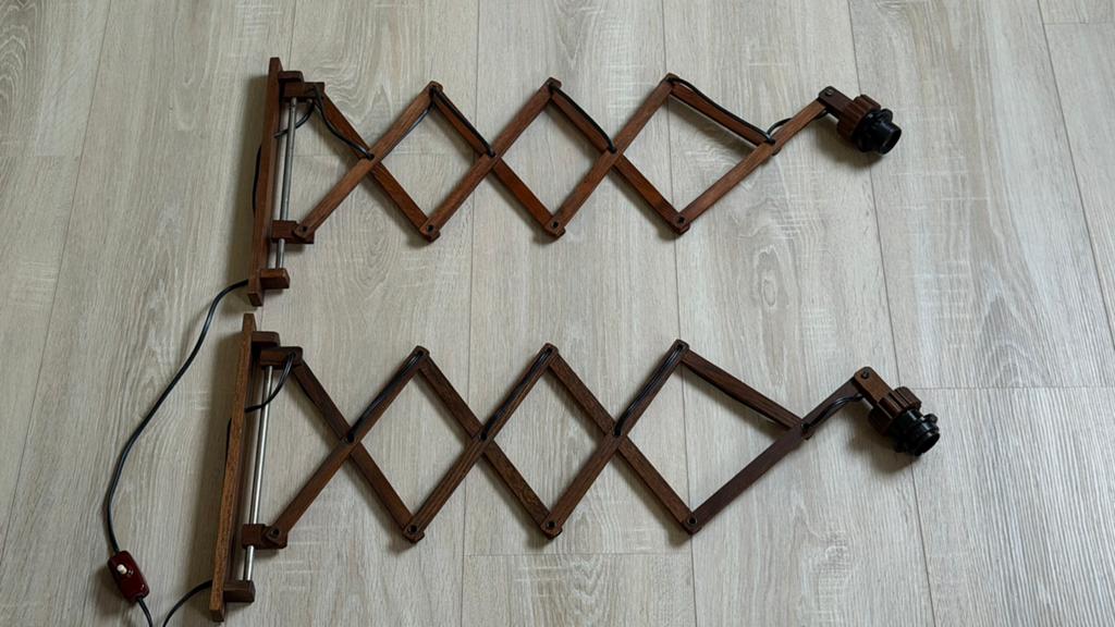 Vintage Scandinavische schaarlamp scharnierlamp, Ophalen of Verzenden, Zo goed als nieuw