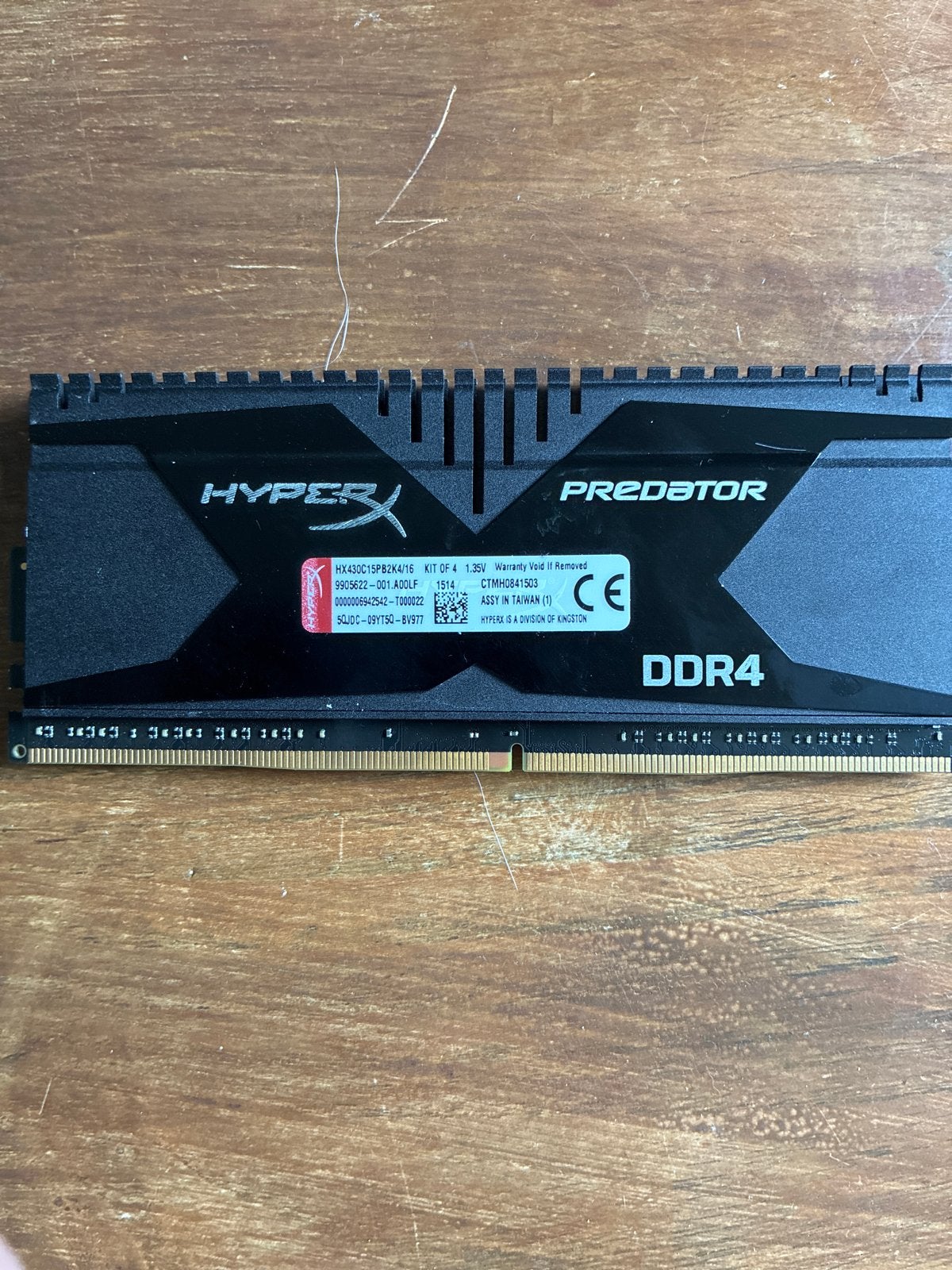 HyperX Predator DDR4 RAM Geheugen - 16GB Kit (4x4GB), Computers en Software, RAM geheugen, Gebruikt, Desktop, 4 GB, DDR4, Ophalen
