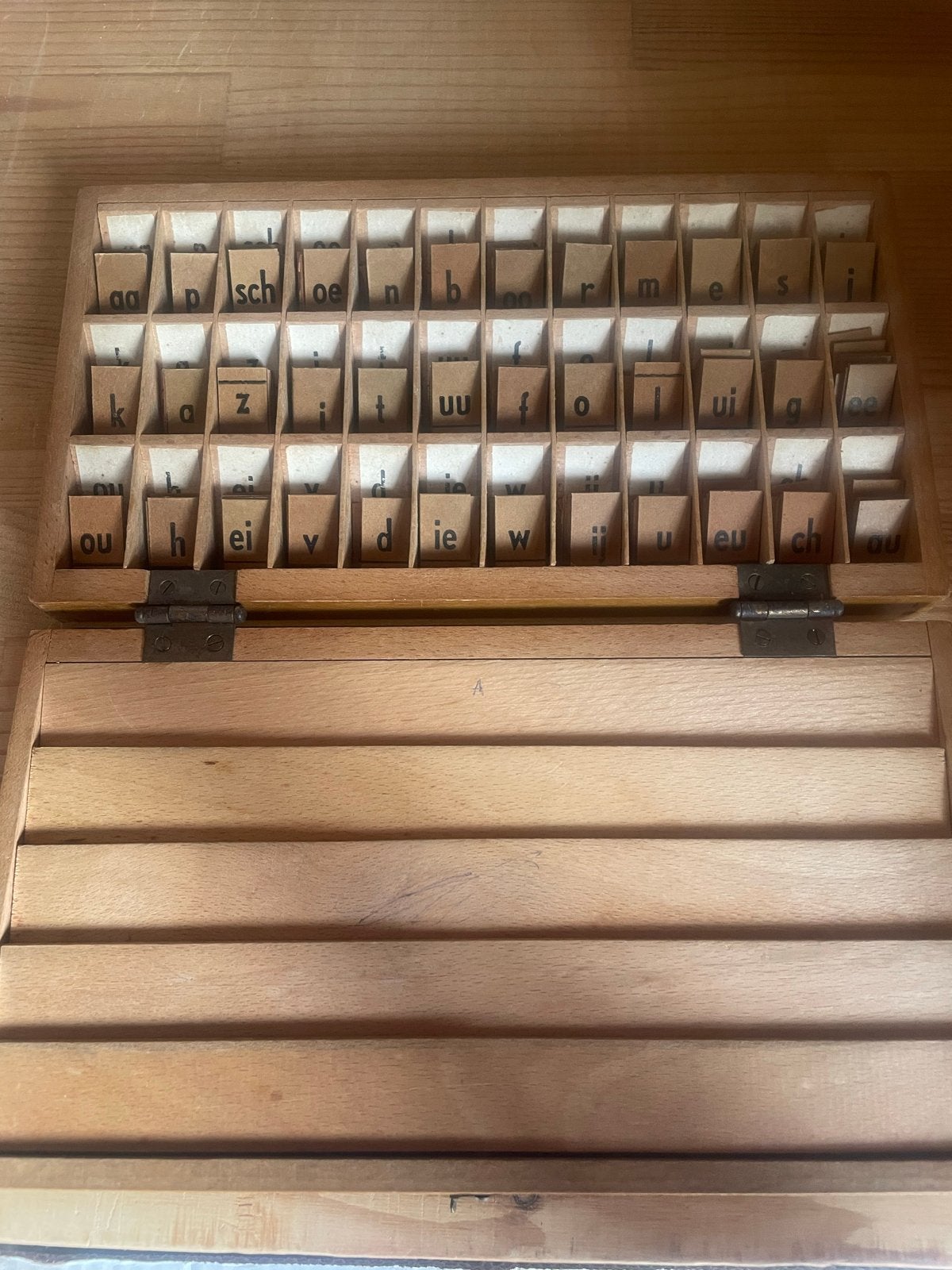 Vintage Letterbak BCA Letterdoos voor leesplankjes, Ophalen of Verzenden, Gebruikt