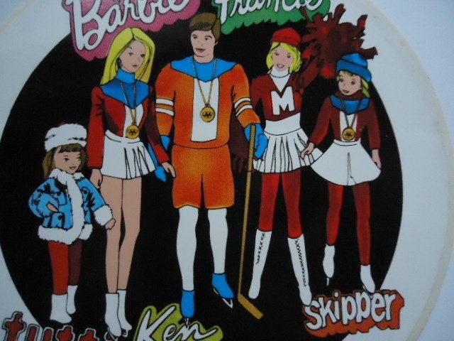 sticker oud Barbie pop Mattel jaren 70 seventies ken strip -, Verzenden, Zo goed als nieuw, Bedrijf of Vereniging