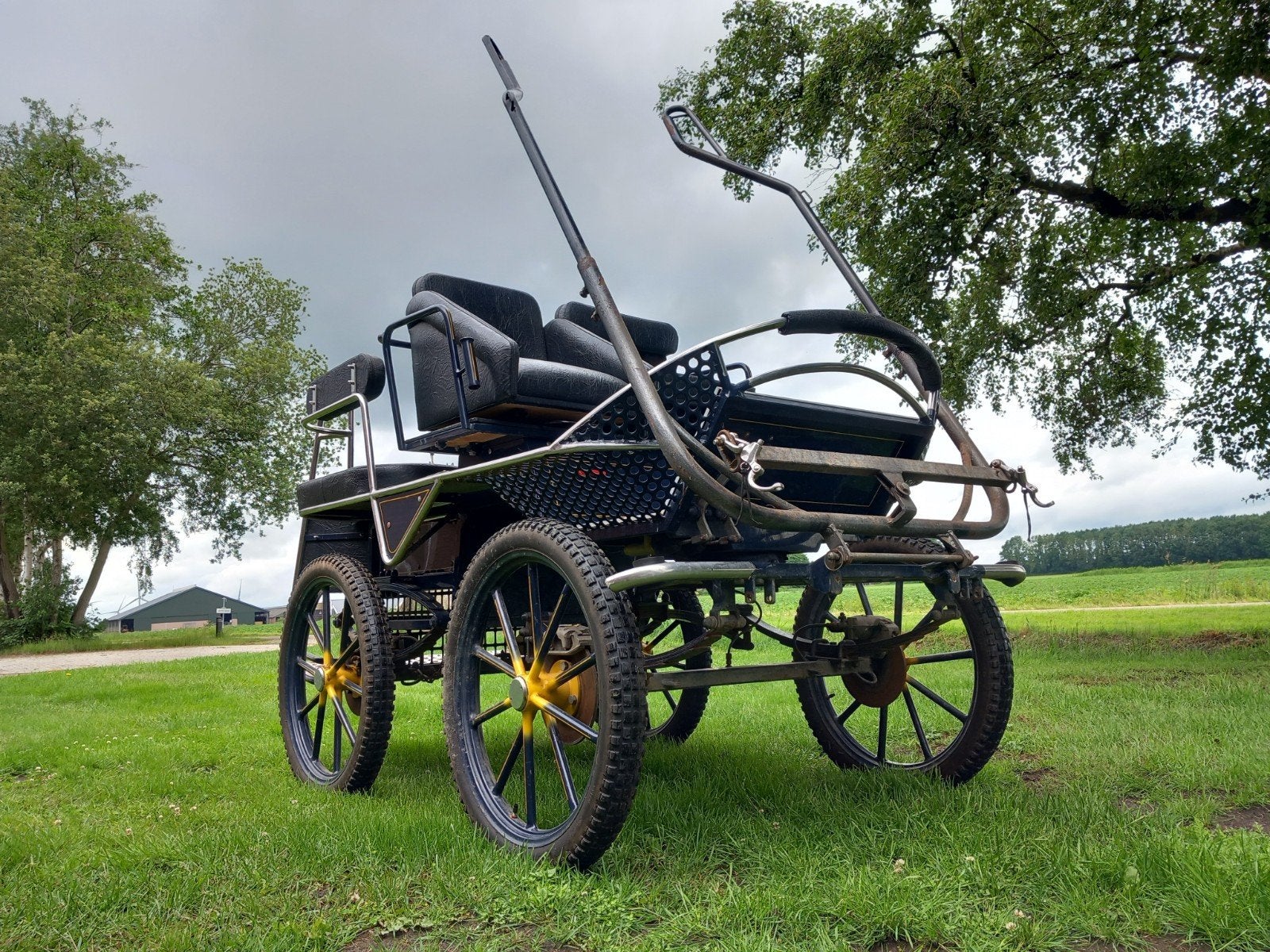 TE KOOP: MENWAGEN, RECREATIEWAGEN, ENKELSPAN, DUBBELSPAN, GE, Gebruikt, Marathonwagen, Paard of Pony