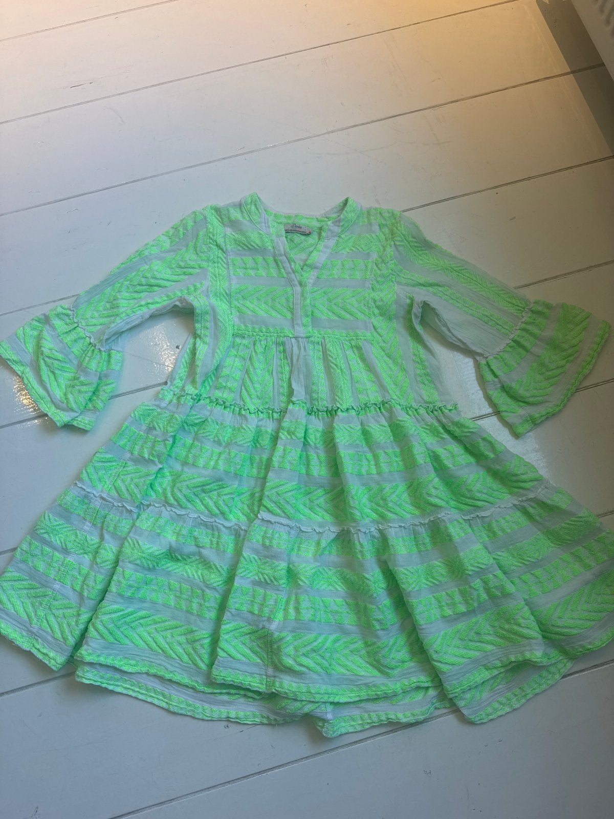 Devotion Twins Stars Neon Groen Jurk Maat 14-16 Jaar, Kleding | Dames, Jurken, Ophalen of Verzenden, Zo goed als nieuw, Maat 34 (XS) of kleiner