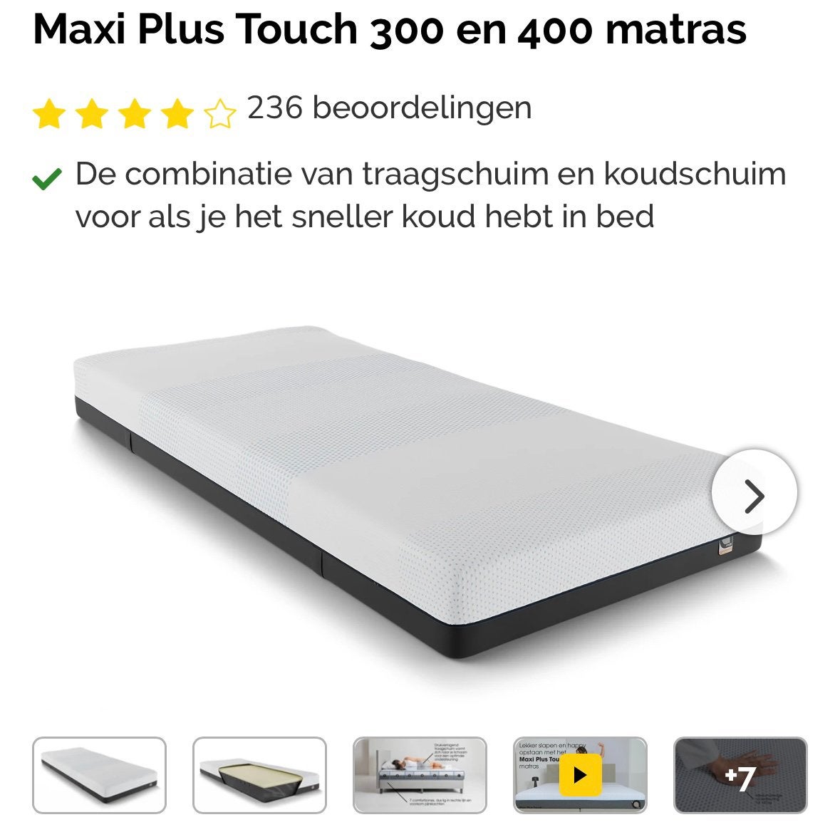 Matras twijfelaar 120 x 200, Ophalen, Zo goed als nieuw, Twijfelaar, 120 cm