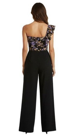 Trendy jumpsuit 44 zwarte broek bloemen motief top, Kleding | Dames, Bonprix, Zwart, Maat 42/44 (L), Ophalen of Verzenden