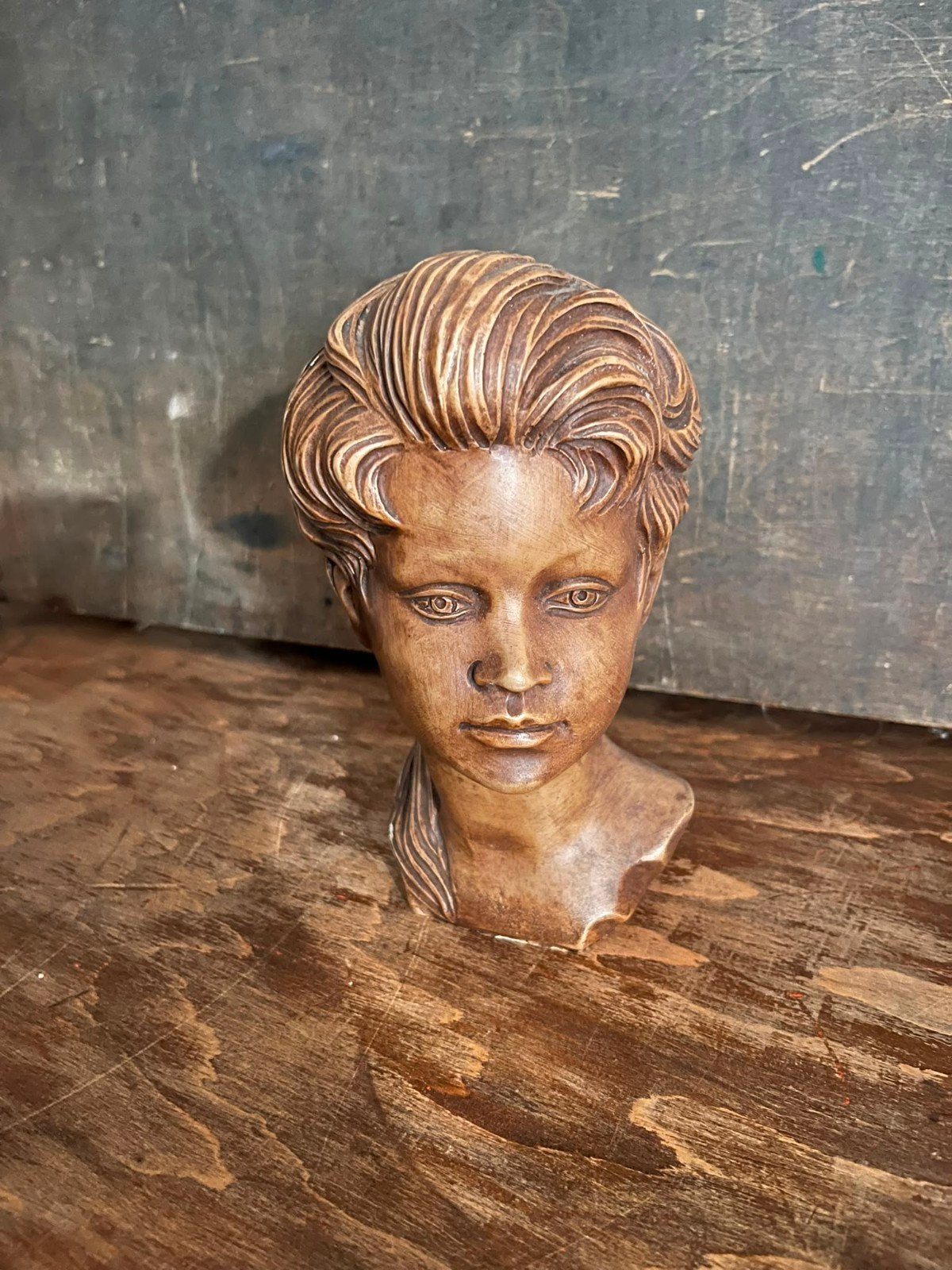 Vrouwenhoofd beeld bruin vintage,landelijk,sober, Ophalen of Verzenden, X, X, X