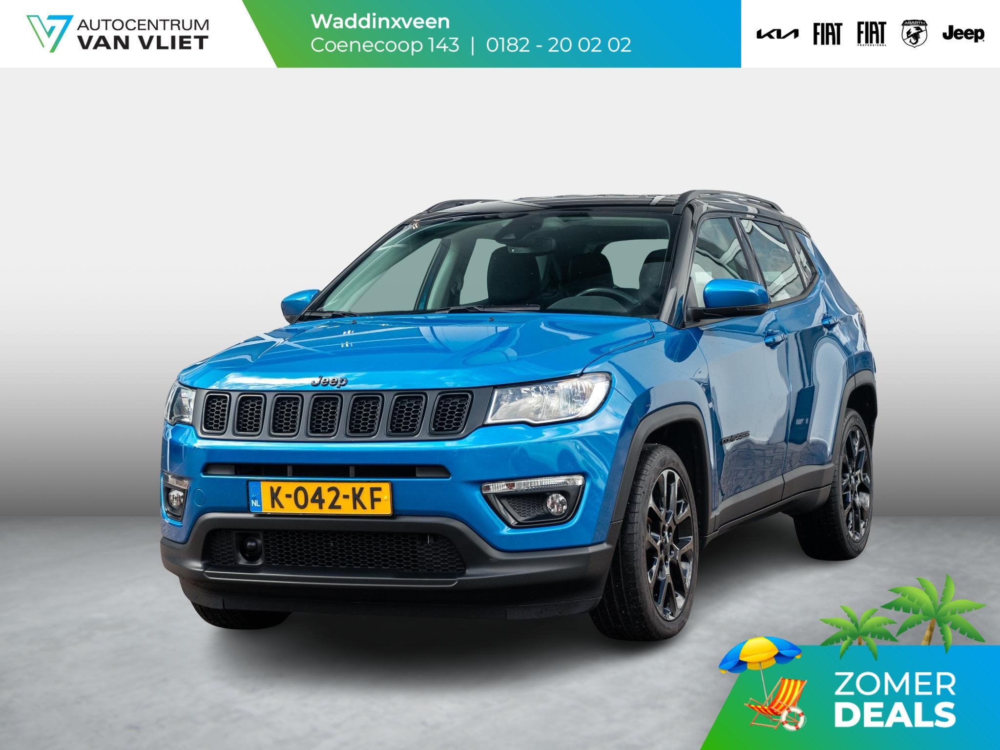 Jeep Compass 1.3T Night Eagle Liberty Edition | Trekhaak | C, Auto's, Voorwielaandrijving, 4 cilinders, Blauw, Leder en Stof