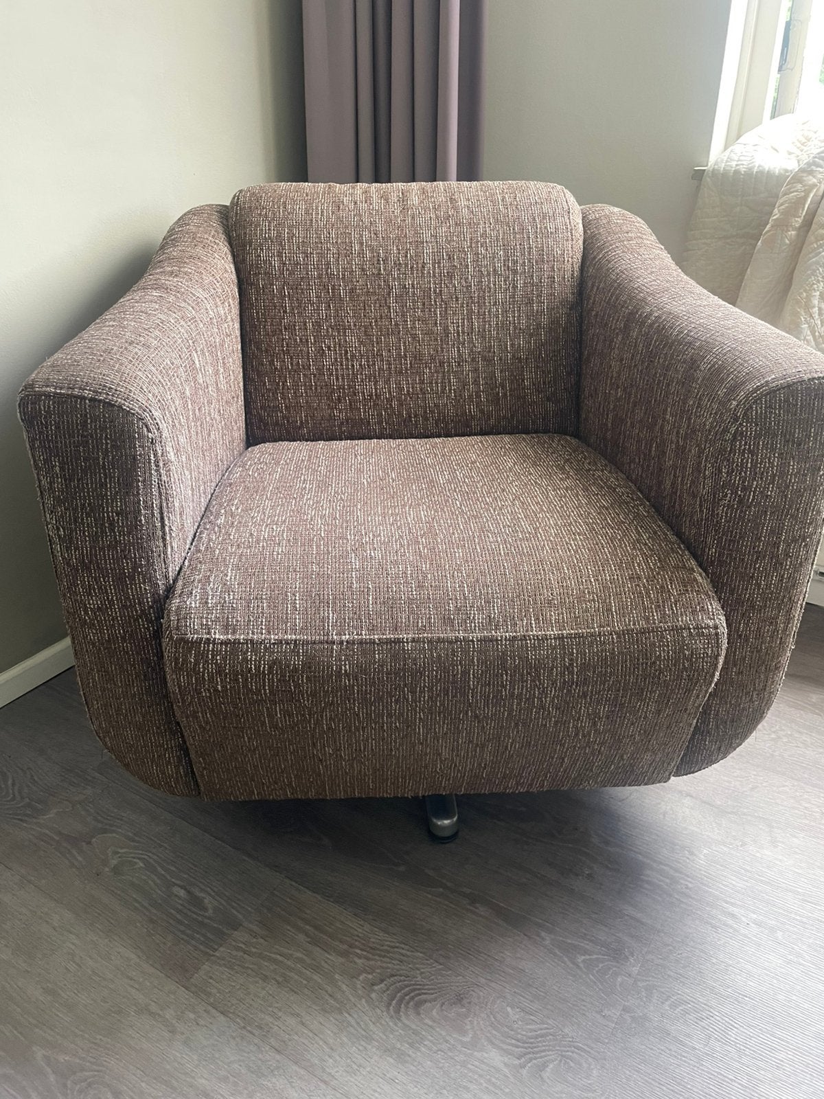 Degelijke bruin gemêleerde fauteuil stoel, Ophalen, Zo goed als nieuw, 75 tot 100 cm, 50 tot 75 cm