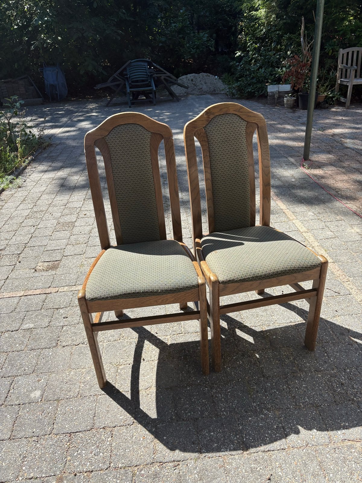 2 eiken stoelen, opknappers, Huis en Inrichting, Stoelen, Ophalen, Gebruikt, Twee, Bruin