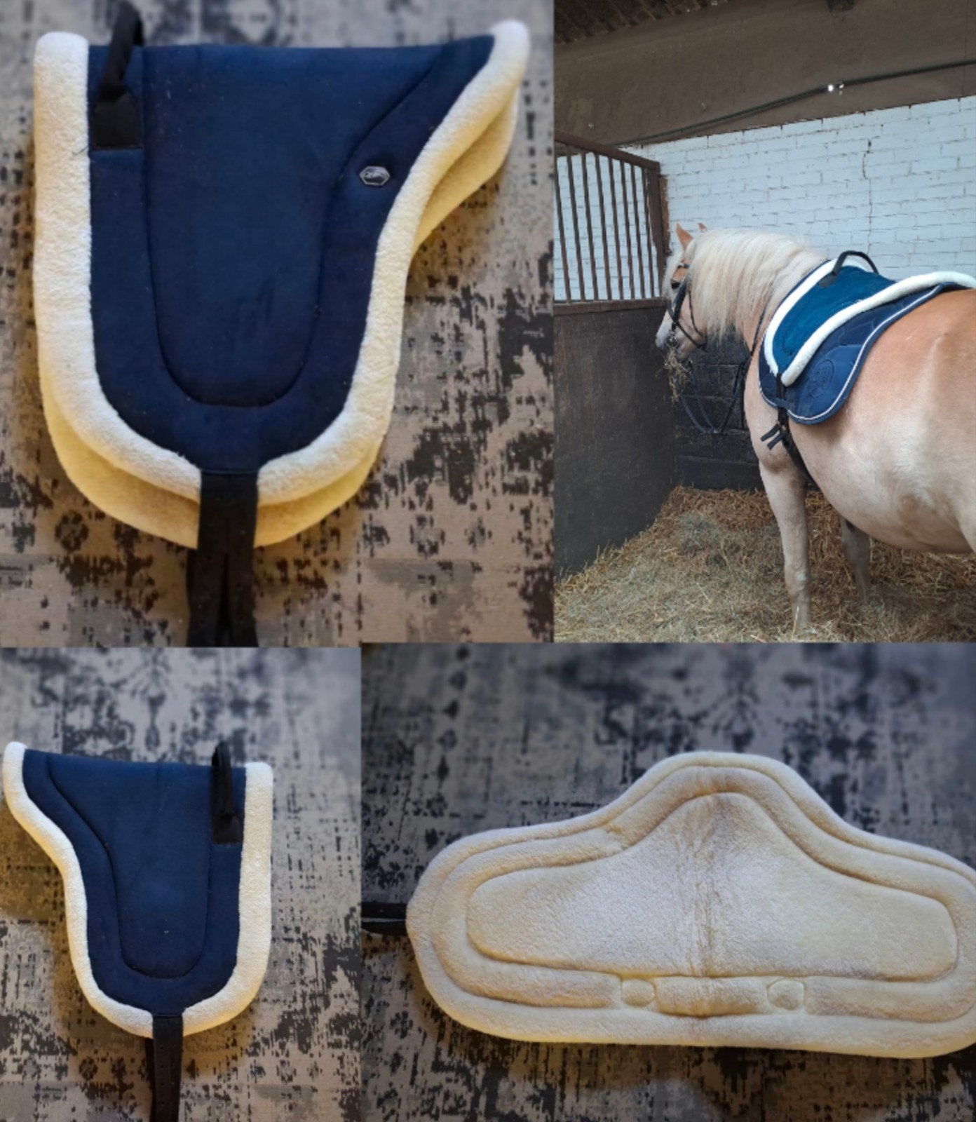 Barebackpad kleur navy. (Moet snel verkocht worden), Dieren en Toebehoren, Ophalen, QHP, Zo goed als nieuw, Pony (P)