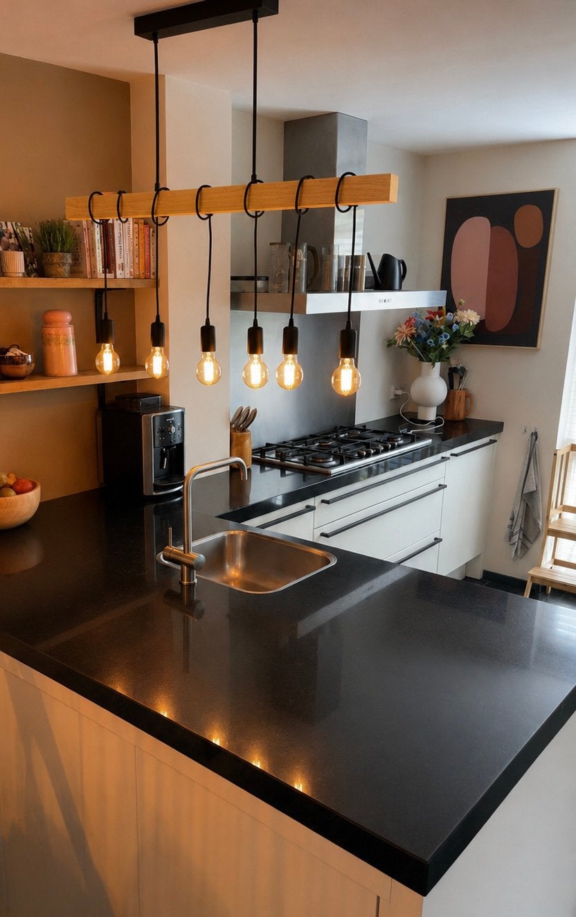 6-lichts hanglamp, Zo goed als nieuw, Minder dan 100 cm, Metaal, Ophalen