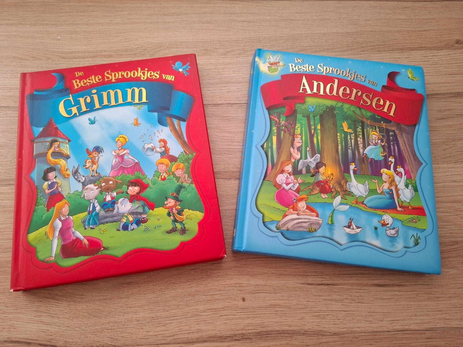 De Beste Sprookjes van Grimm en Andersen - 2 boeken, Ophalen of Verzenden, Gelezen, Gebroeders Grimm, Hans Christian Andersen