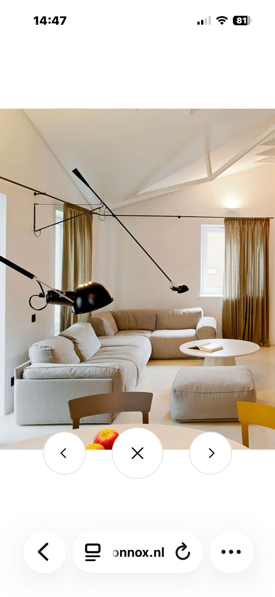 Flos Parete 235 Wandlamp lange arm - Zwart, Modern Design, Ophalen, Zo goed als nieuw, Metaal, E27 (groot)