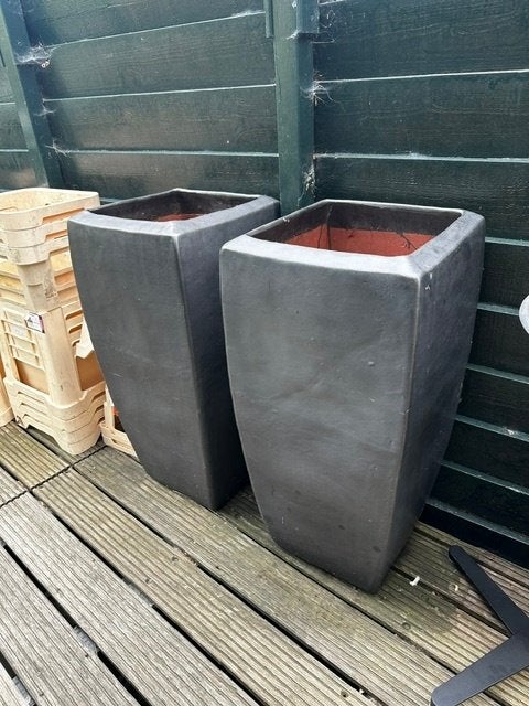 Plantenbak handgemaakt antraciet 87 x 40 x 40 cm, Ophalen, Steen, Minder dan 60 cm, Vierkant