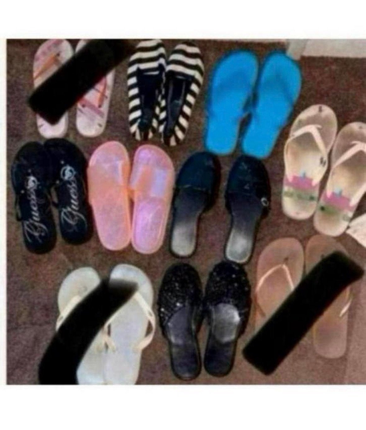 Pakket slippers Guess, Ralph Lauren, Primark maat 38, Ophalen of Verzenden, Gedragen, Slippers
