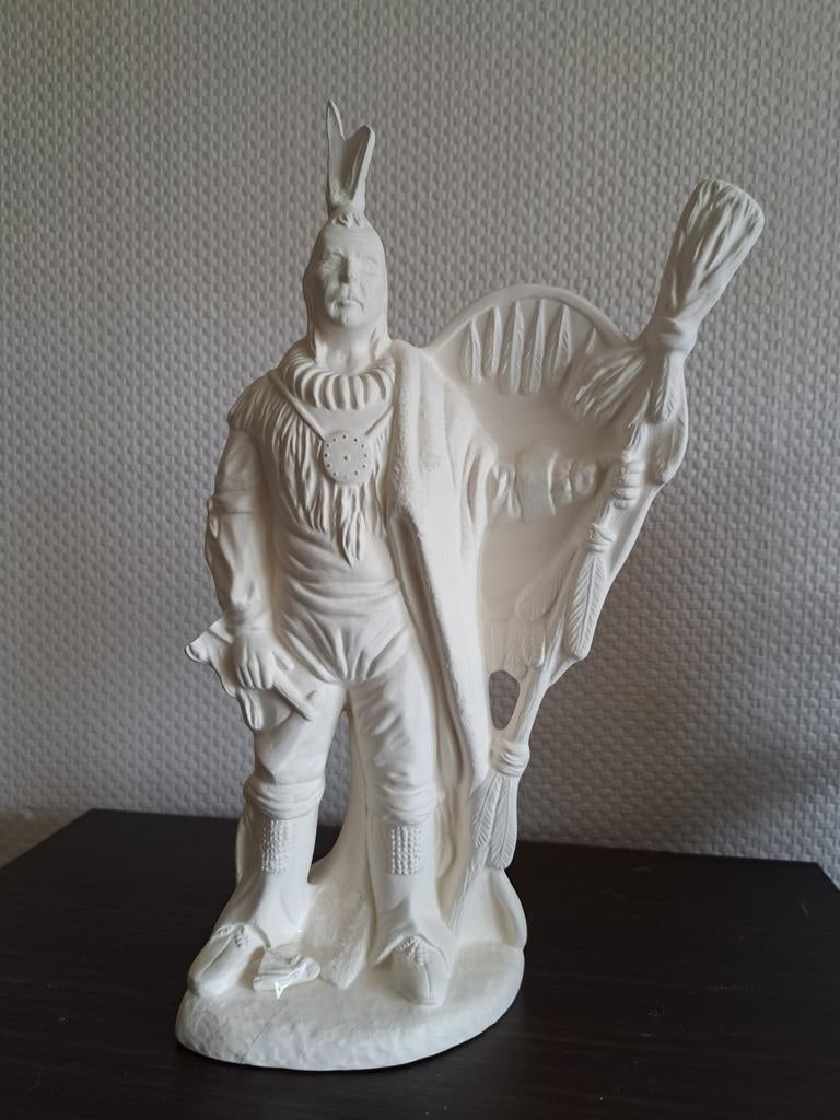 Set van 4 Indianen beelden - Decoratieve figuren, Verzamelen, Ophalen, Zo goed als nieuw