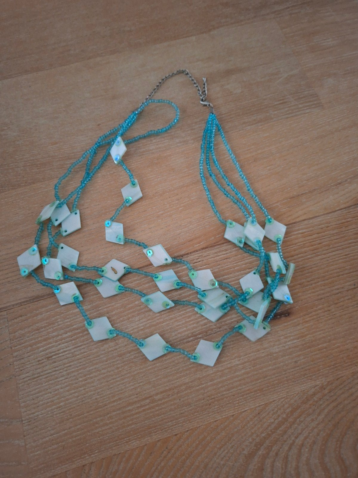 Mooie ketting, leuk voor Sinterklaas of Kerst, Ophalen of Verzenden, Gebruikt, Blauw, Overige materialen
