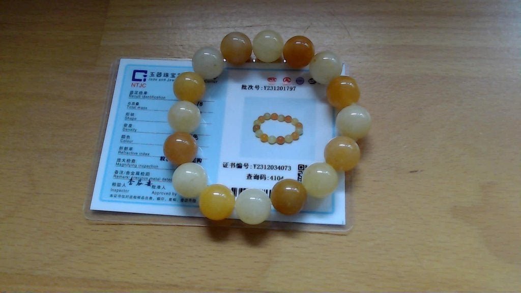 Armband yellow jade, Ophalen of Verzenden, Nieuw, Geel, Overige materialen