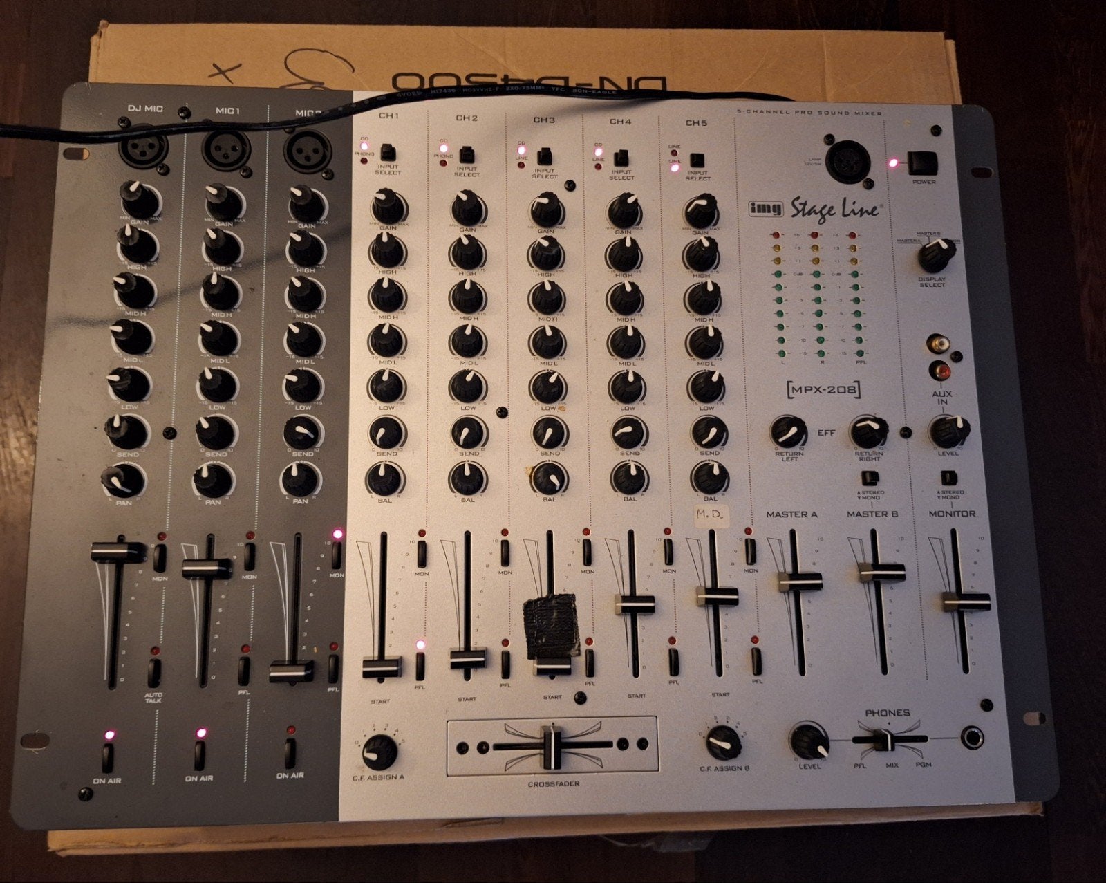 IMG Stage Line MPX-208 5-kanaals Pro Sound Mixer, Ophalen of Verzenden, Gebruikt, Minder dan 5 kanalen, Microfooningang