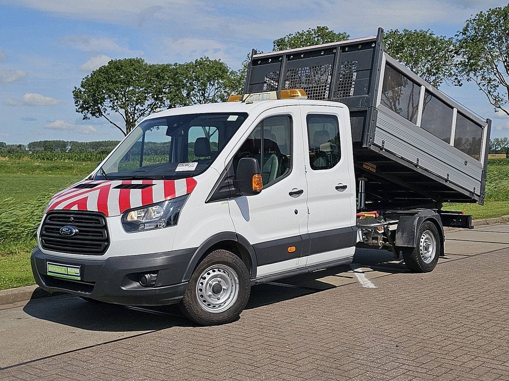 FORD TRANSIT 2.0 dub.cab kipper navi, Gebruikt, Euro 6, 7 stoelen, Wit