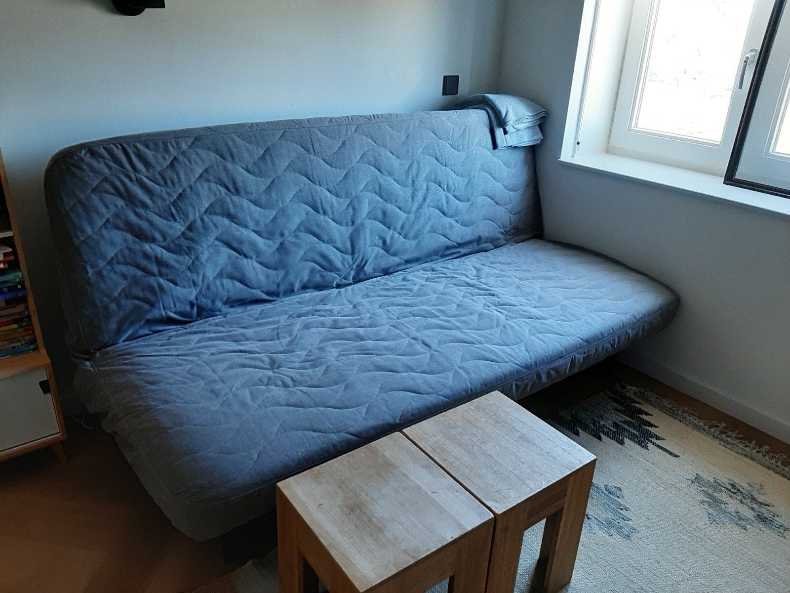 Ikea Nyhamn stevige slaapbank, Ophalen, Tweepersoons, 140 cm, Zo goed als nieuw