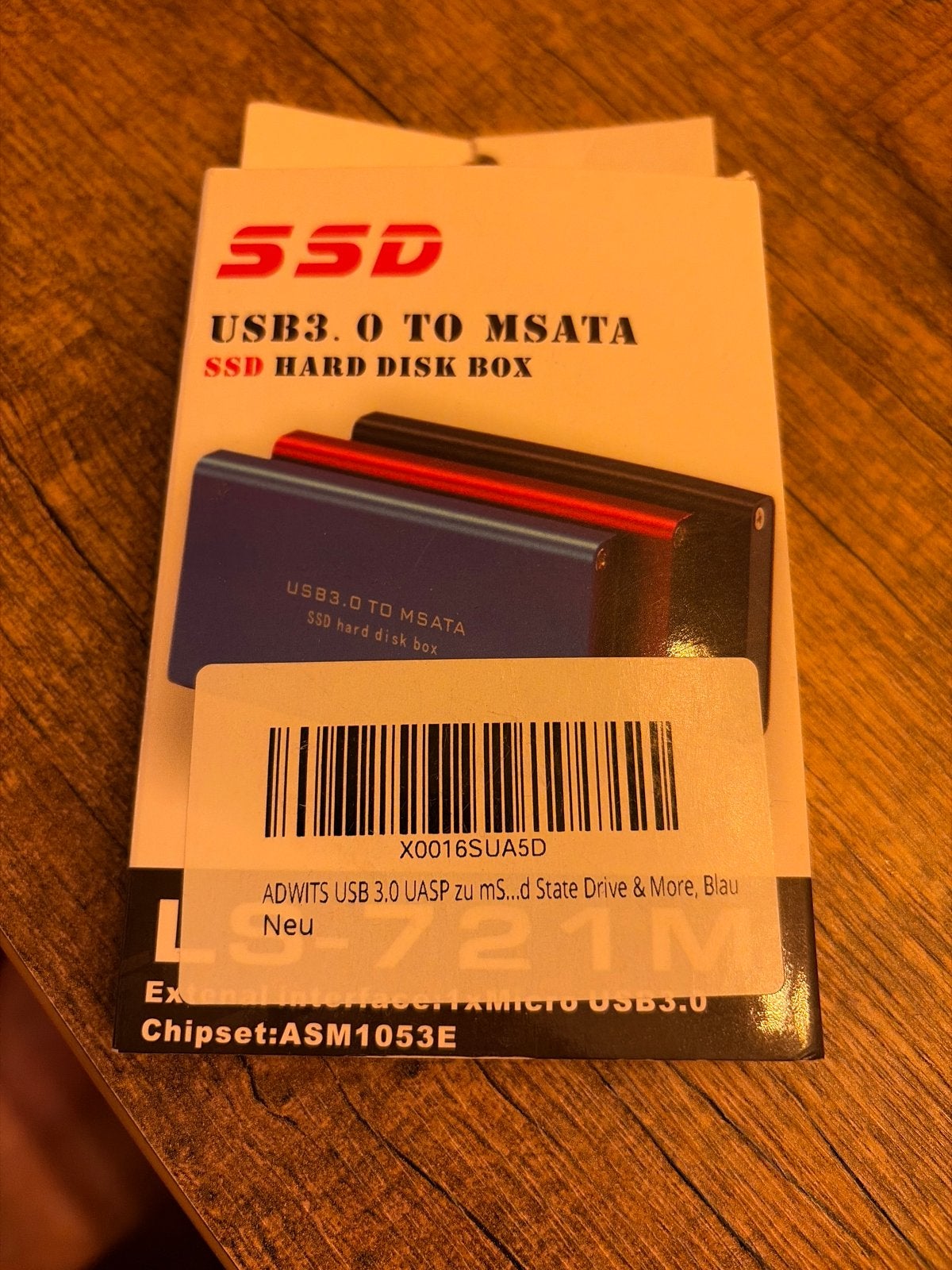 ADWITS mSATA naar USB 3.0 SSD Behuizing Dongle, Computers en Software, Harde schijven, Ophalen, Server, SSD, Nieuw