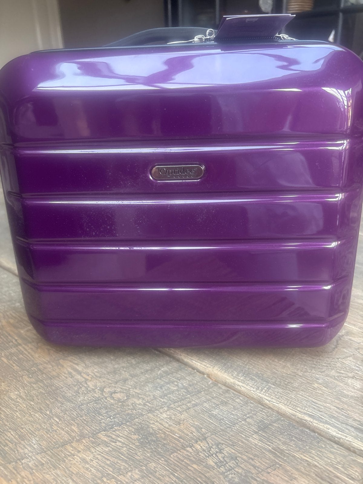 Optidee One Beauty Case - Hardcase Make-up Koffer Paars, Paars, Nieuw, Ophalen of Verzenden, Met spiegeltje(s)