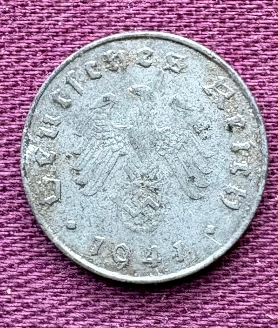 Zinken Duitse 10 Pfennig munt uit 1941J, Ophalen of Verzenden, Duitsland, Losse munt