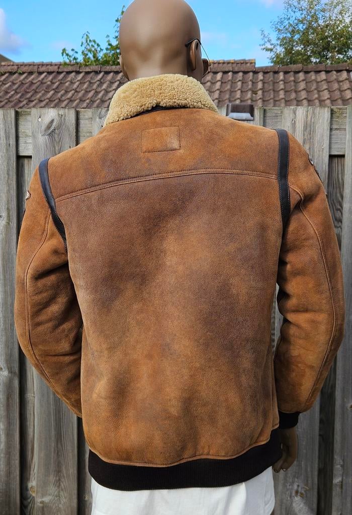 PME Legend 100% sheepskin leren lammycoat winterjas (L), Maat 52/54 (L), Bruin, ., Ophalen of Verzenden