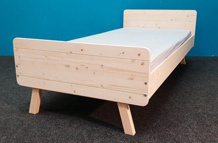 1-persoonsbed Sammy onbehandeld in 13 matrasmaten leverbaar, 85 tot 100 cm, Nieuw, Ophalen of Verzenden, Lattenbodem