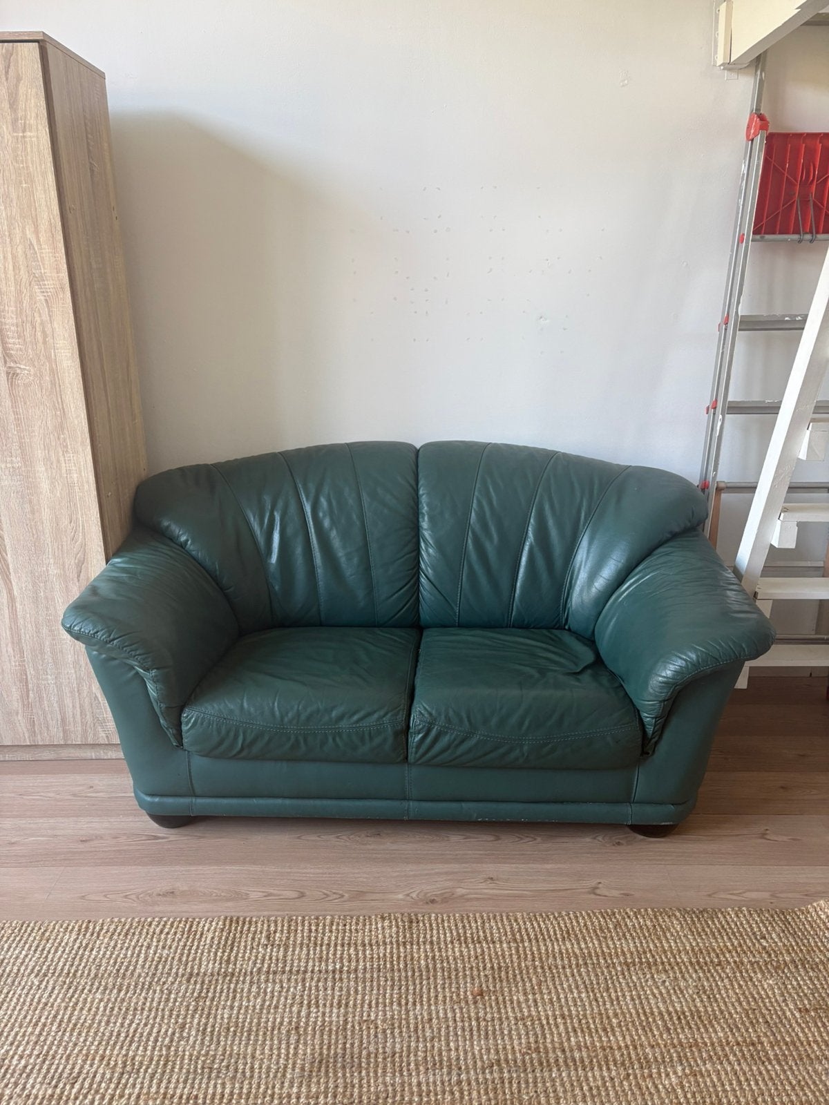 Leren vintage bank, Ophalen, Gebruikt, 75 tot 100 cm, Leer