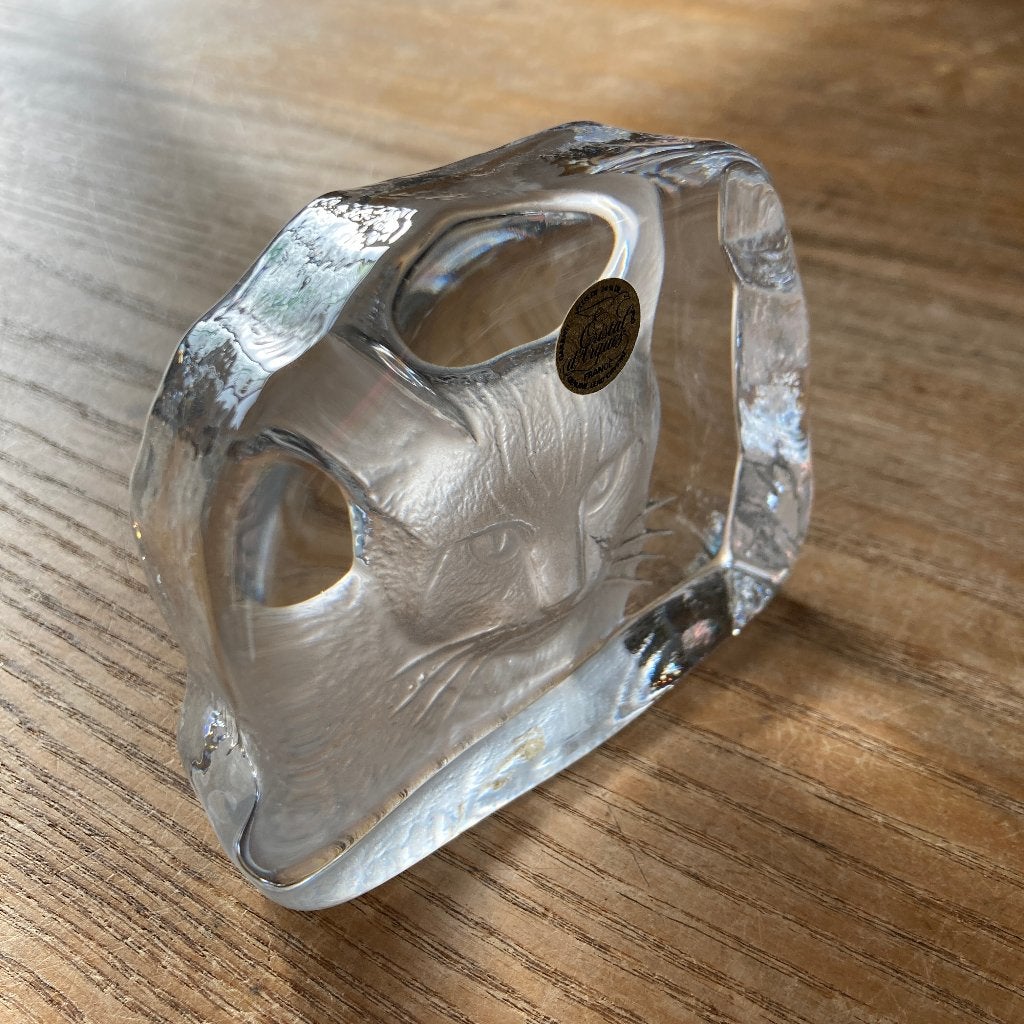 Vintage Crystal D'Arques France - presse papier kat poes, Antiek en Kunst, Ophalen of Verzenden
